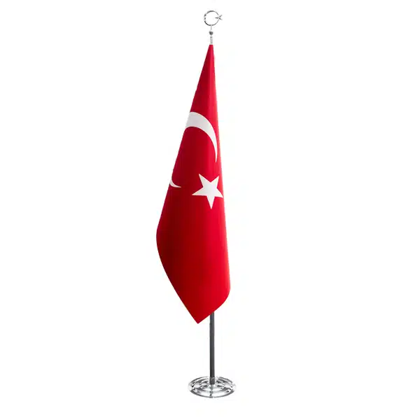 makam-bayrak-simsiz-krom Türk Makam Bayrağı Simsiz Telalı Krom Takım - Görsel 1
