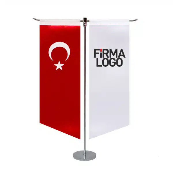 t-masa-bayrak-yan-kesim-kesim T Yan Kesim Masa Bayrağı (Direkli) - Görsel 1