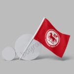 Demokrat Parti Kırmızı Zemin 50×75 cm Raşel Sopalı Bayrak
