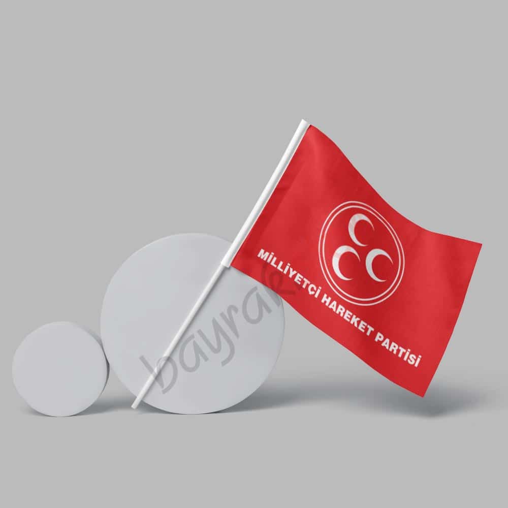mhp-kırmızı-zemin-1 MHP 50×75 cm Kırmızı Zemin Raşel Sopalı Bayrak - Görsel 1