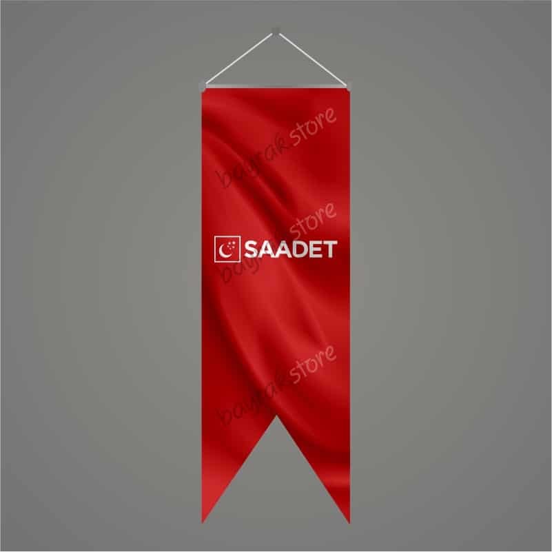 saadet-partisi-kırlangıc-50x150-kırmızı Saadet Partisi Kırmızı Kırlangıç Bayrak 50x150 cm - Görsel 1