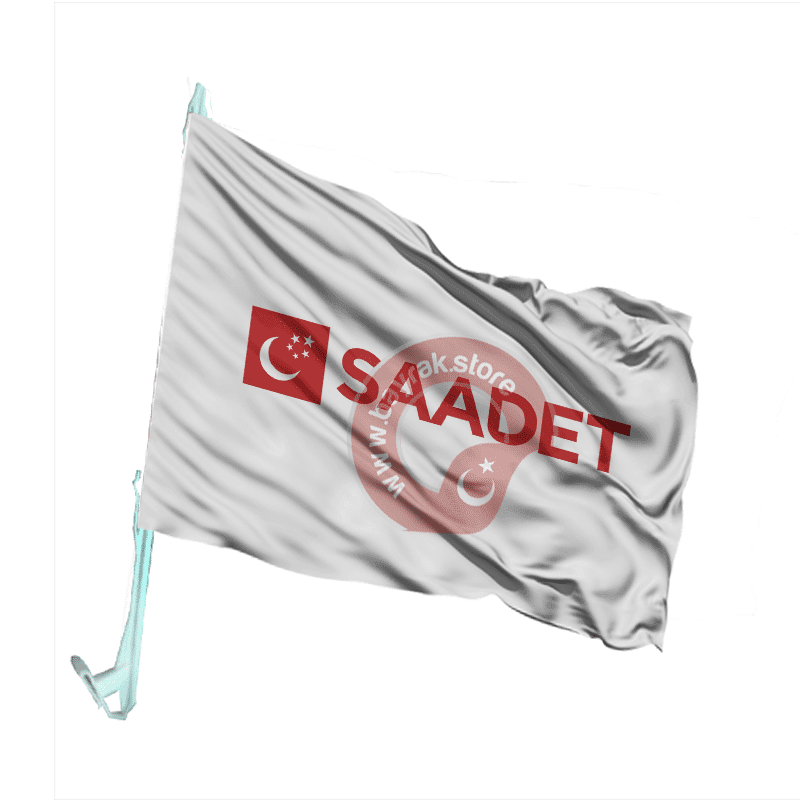 saadet-partisi-otofors-beyaz-zemin Saadet Partisi Otofors Bayrağı Beyaz 30×45 Cm - Görsel 1