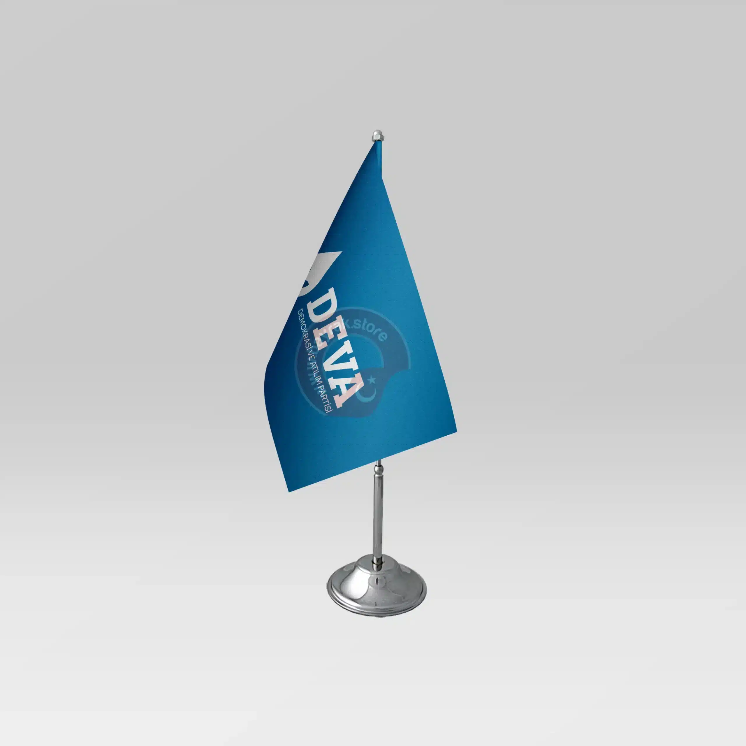 tekli-masa-deva-partisi-mavi Deva Partisi Tekli Masa Bayrağı Mavi Takım - Görsel 1