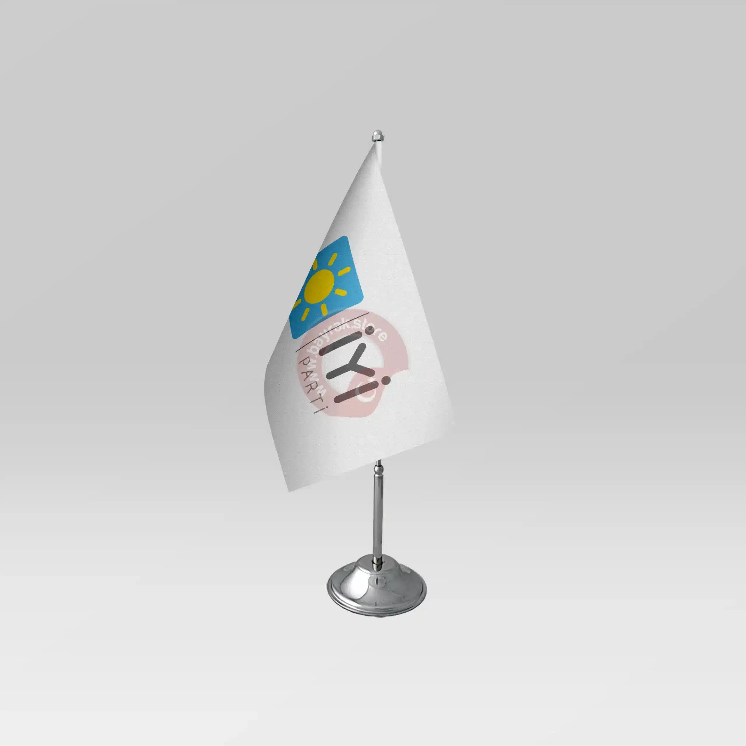 tekli-masa-iyi-parti-beyaz İYİ Parti Tekli Masa Bayrağı Beyaz Takım - Görsel 1