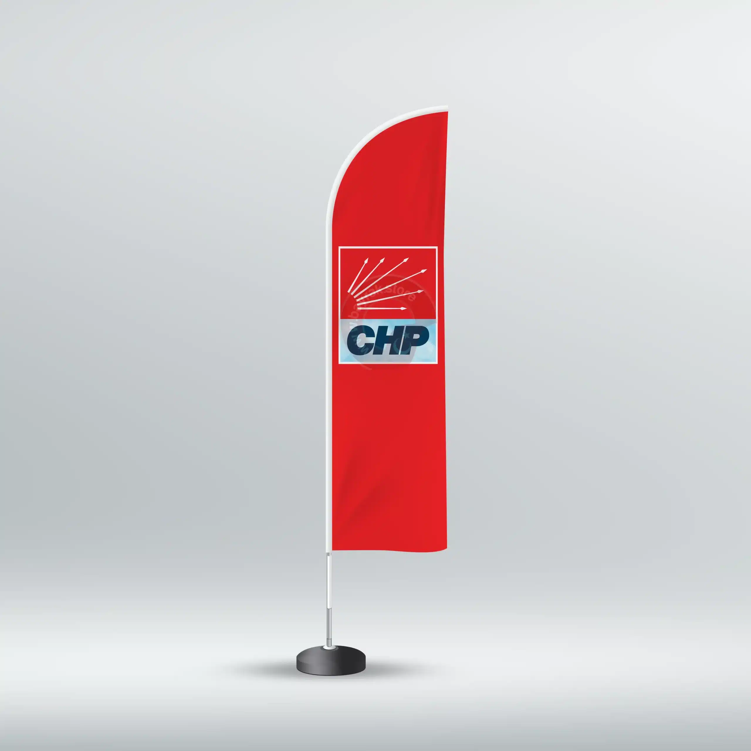 chp-kırmızı-zemin-yelken Chp Yelken Bayrak Kırmızı (75×300) - Görsel 1