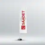 Saadet Partisi Yelken Bayrak Beyaz (75×300)