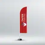 Zafer Partisi  Yelken Bayrak Kırmızı (75x300)