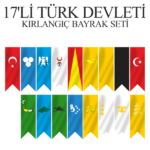 17'li Türk Devletleri Kırlangıç Bayrak Seti Satın Al