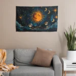 Astroloji Güneş ve Ay Temalı Duvar Halısı Satın Al