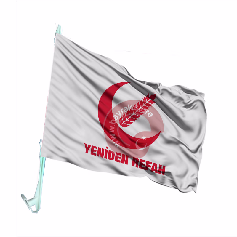 Yeniden Refah Partisi Otofors Bayragi Beyaz bayrağı