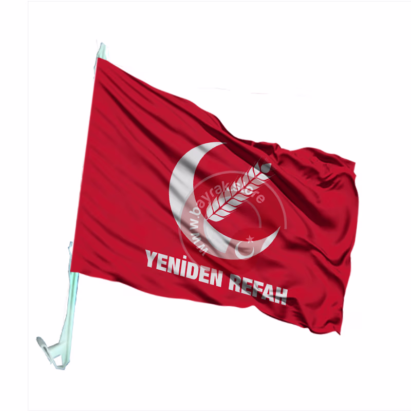 Yeniden Refah Partisi Otofors Bayragi Kirmizi bayrağı