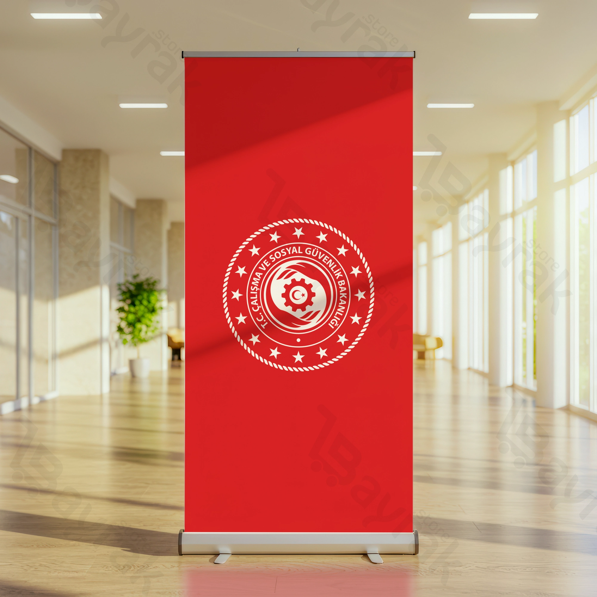 Çalışma ve Sosyal Güvenlik Bakanlığı Kurumsal Roll Up Bannerı Kırmızı Çalışma ve Sosyal Güvenlik Bakanlığı Roll Up Banner - Görsel 1