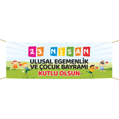 23 Nisan Pankartı saten