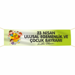 23 Nisan Pankartı saten