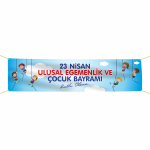 23 Nisan Pankartı saten