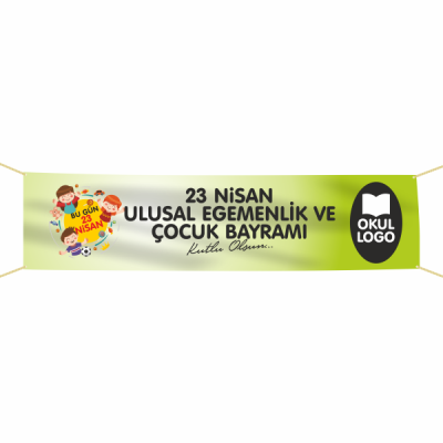23 Nisan Pankartı saten