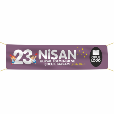 23 Nisan Pankartı saten
